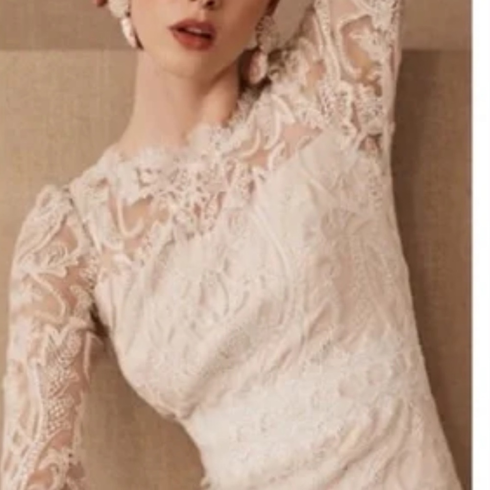 Cream Long Sleeve Bishop Gown for Bride. New with tags.